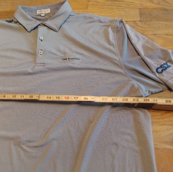 Peter Millar Summer Comfort Polo Blue White Gray Striped Men's XL - Picture 4 of 8